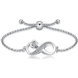 VCCWYQK Hartvormige armband met hartvormige hanger voor dames en meisjes, Roestvrij staal