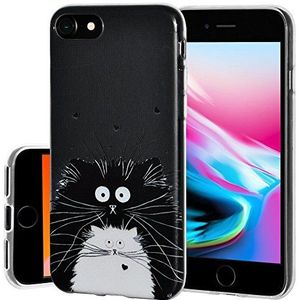Amzer Beschermhoes voor Apple iPhone 8 (TPU, kattenmotief) transparant