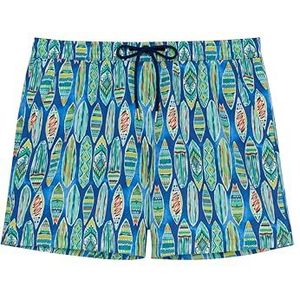 Hom Marbella zwemshorts voor heren, Blauwe print, S