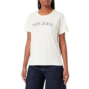 Pepe Jeans T-shirt VIO Femme, Blanc (Mousse), S