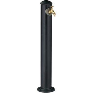 Relaxdays Antieke staande fontein, 91 x 18 x 17,5 cm (h x b x d), waterpomp, voor tuin, terras, donkergroen