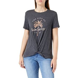 ONLY Onlpalmie Reg Twist S/S Top Box JRS T-shirt pour femme, Noir/imprimé : palm, XS