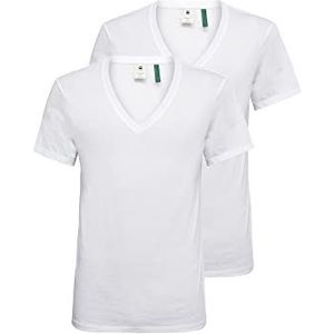 G-Star Raw Base Htr V T S/s 2-pack Heren T-Shirt, Wit (wit massief 2757-2020), XXL