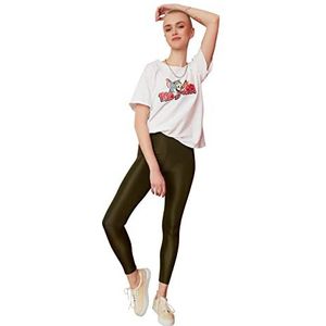 Trendyol Kaki Bright Disco gebreide legging voor dames, Khaki (stad)