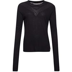 Superdry Rock Lace Ls Jersey T-shirt voor dames, vintage zwart