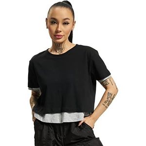 Urban Classics dames dubbellaags shirt, meerkleurig (zwart/grijs 00029)
