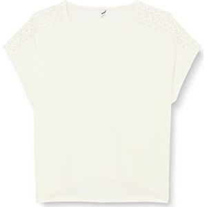 ONLY Onlthea Life S/S Lace Mix Top JRS T-shirt pour femme, Cloud Dancer, XXL