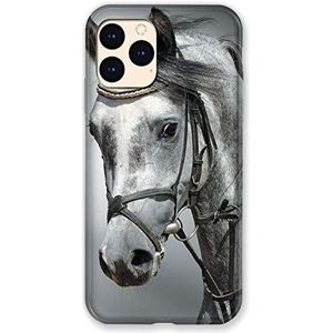 Beschermhoes voor iPhone 12 Mini, paard, wit