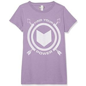 Marvel Little, Big Classic Power of Hawkeye Girls T-shirt met korte mouwen, bessen, paars, L, Paars.