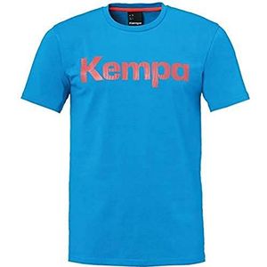 Kempa grafisch t-shirt heren, kempa blauw en roze