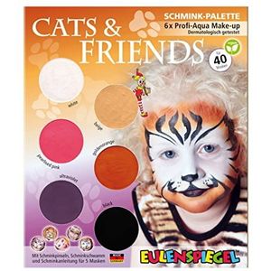 Eulenspiegel 207055 - Cats & Friends make-uppalet, instructies voor 5 dierenmaskers, kindermake-up, carnavalsmake-up