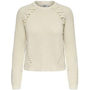 Only Onlmaga Life L/S Lace Pullover KNT Noos Sweater, dames, Eggnog/Detail: DTM Lace, XXL