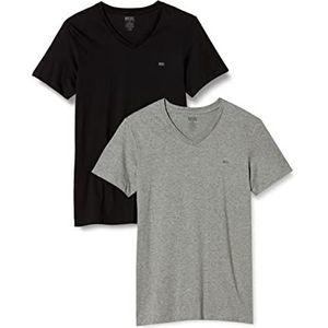 Diesel Umtee-Michael-Tube-twopack T-shirt voor heren (2 stuks), Zwart Grijs