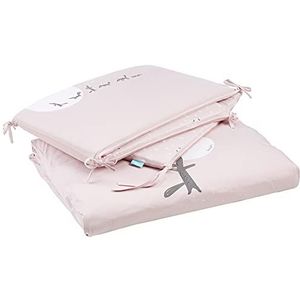 Babyclic Pack Sprei + bescherming + vulling Moss Pink - deken