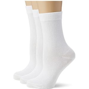 Nur Die 487805/Damen Ohne Gummi sokken voor dames, 3 stuks (3 stuks), Wit (Weiß 920)