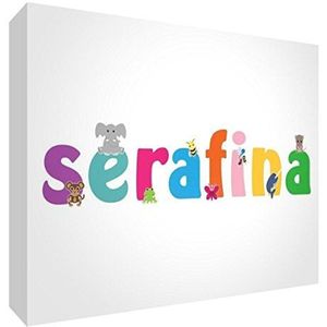 Little Helper LHV-SERAFINA-A5BLK-15IT bord pasgeborenen doop geschenkidee motief naam meisje serafina bont 14,8 x 21 x 2 cm