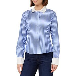 Tommy Hilfiger Prep STP Regular Shirt Ls Vrijetijdshemden, voor dames, Prep Shirt Stripe/Blauw Wit, 40, Prep Shirt Stripe / Blue White