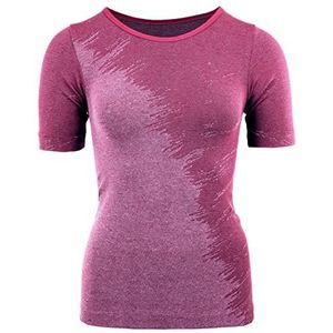 duParc Active Wear Naadloos sportshirt, sneldrogend, gemengd effect, yoga T-shirt, dames, Rood