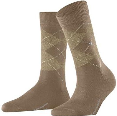 Burlington Marylebone Lurex W So wol met patroon, 1 paar damessokken (1 stuk), Bruin (Camel 5038)
