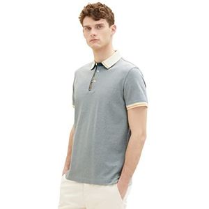 TOM TAILOR Heren poloshirt 31504 groen vintage beige Twotone, L, 31504 - groen vintage beige Twotone