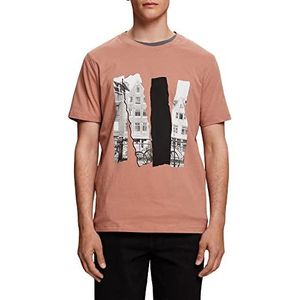 ESPRIT 053ee2k315 T-shirt voor heren, Donker roze