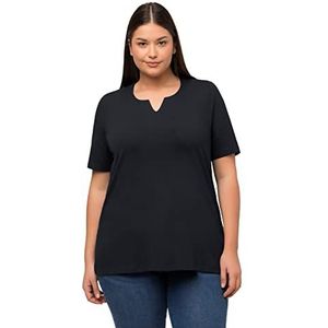 Ulla Popken T- Shirt, Ligne A, col Tunique, Manches mi-Longues, Extérieur (Couleur de Rechange), 44 Femme