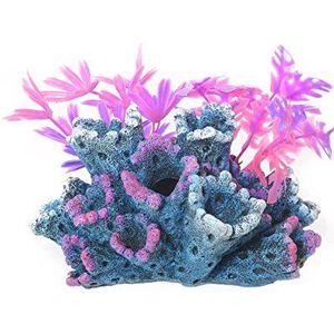 Blue Ribbon Fantasie-rif met planten/ornament voor visserij/aquaria