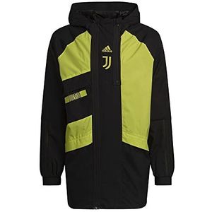 adidas Juve Trv Dr Jkt Herenjas, Zwart/Acid Geel