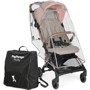 Peg Perego Lichte kinderwagen met regenhoes, vliegtuig, compact, goedgekeurd voor hoed, handbagage, geschikt vanaf de geboorte tot 22 kg, met reistas, My Amour