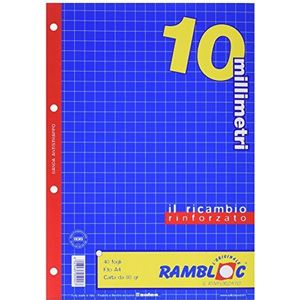 Rambloc Ricambi notitieblok A4, 40 vellen, wit, A4, 80 g/m², geruit, 210 mm