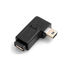 System-S 54042542 Micro USB Vrouwelijk naar Mini USB Mannelijk hoek 90 ° Links Hoek Winkelstecker Adapter