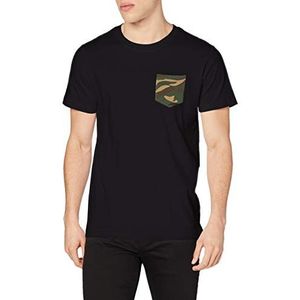 Urban Classics Camo Pocket T-shirt met korte mouwen voor heren, zwart/camouflage