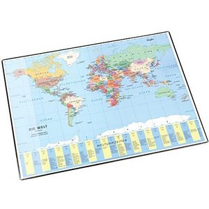Läufer 45351 Bureauonderlegger wereldkaart in het Duits 40 x 53 cm