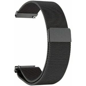 SYSTEM-S Milanaise armband van metaal voor Samsung Galaxy Watch 4 Smartwatch, 20 mm, zwart, één maat, zwart., Eine Grösse