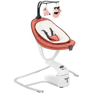 Babymoov - Swoon Motion, elektrische babyschommel, 360 graden zitje, zijwaarts of van voor naar achter schommelend, 8 schommelstoeltjes en geïntegreerde activiteitenboog, Terracotta