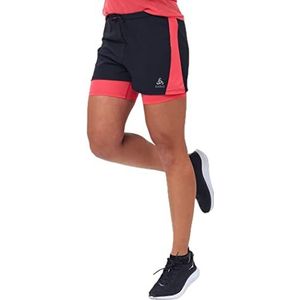 Odlo 2-in-1 shorts Essential 3 inch – 2-in-1 shorts – 2-in-1 shorts – dames, Zwart - Paradijs Roze