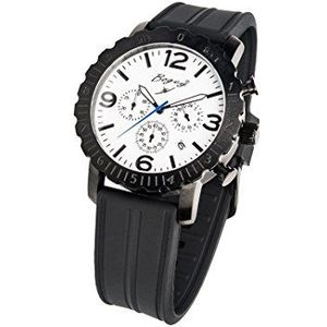 BOGEY BSFS006WBBK Montre chronographe pour homme à quartz avec bracelet en caoutchouc