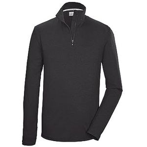 Killtec KSW 95 MN LS SHRT 40843-000 functioneel herenshirt met opstaande kraag en ritssluiting, donkerantraciet, maat L