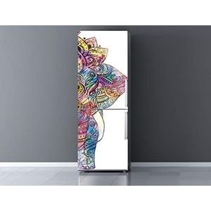 Oedim Vinyl voor koelkast, olifant mandala, 200 x 70 cm, sterke en eenvoudig aan te brengen lijm, decoratieve sticker in elegant design