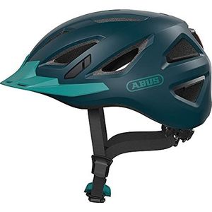 ABUS Urban-I 3.0 Fietshelm met achterlicht, klep en magneetsluiting, voor dames en heren, blauwgroen, maat XL