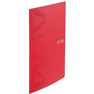 Leitz 30080025 hoekspanner A4 met elastiek, flexibel karton, voor 150 vellen, zilverprint, lichte map voor school en huishouden, rood