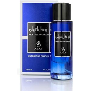 Ayat Parfum Eau de Parfum 100 ml, Arabische geur voor vrouwen en mannen, verpakt in een mooie fles (Night Fall Patchouli)