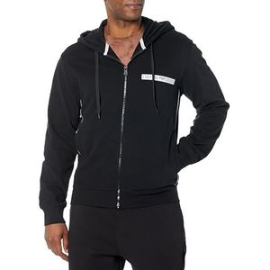 Emporio Armani Emporio Armani Sweatshirt met ritssluiting van geborsteld badstof voor heren, trainingspak voor heren (1 stuk), zwart.