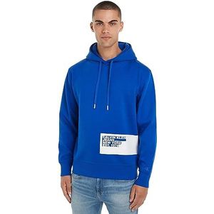 Calvin Klein Jeans Hoodie met logo voor heren, Blauwe waterkoker