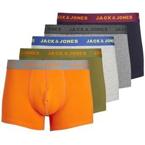 Jack & Jones Jacsolid Contrast Trunks Boxershorts voor heren, 5 stuks, Licht Grijs Melange
