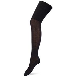 FALKE No. 3 sokken Luxury Line voor dames, wol, merinowol, grijs, zwart, hoog warm, voor de winter, zonder elastiek, 1 paar, antraciet gemêleerd (3089)