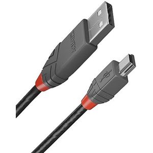 LINDY - USB naar Micro USB 2.0 A/B-kabel, Anthra Line 1 meter, kabel met gegevensoverdracht van 480 Mbps| Compatibel met tv, monitor, tablet, laptop, camera | oplaadkabel | 10 jaar garantie