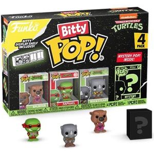 Funko Bitty Pop! Teenage Mutant Ninja Turtles – Splinter, Raphael, Rocksteady en een mysterie minifiguur in verrassing – 2,2 cm – TMNT verzamelbaar – inclusief stapelbaar rek – cadeau-idee