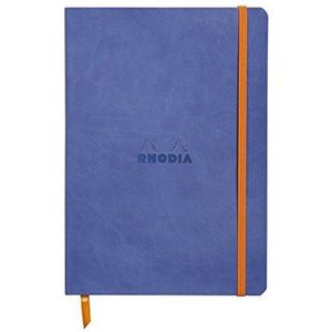 Rhodiarama flexibles Notizbuch A5 80 Blatt liniert saphirblau 90g, mit Gummizugverschluss