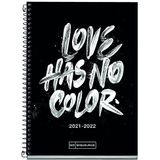 MIQUELRIUS - Agenda scolaire 2021-2022 - Dimensions PLUS 15 x 21,3 cm - Jour Page - Teen Color Love - Langue espagnole